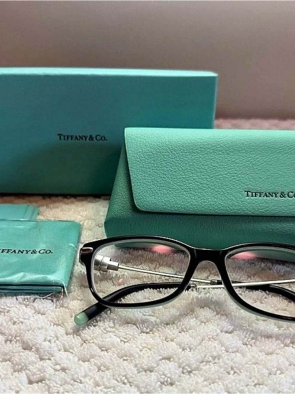 Authentic Tiffany & Co. TF2193 8055 Eyeglasses Black Tiffany Blue & Packaging
